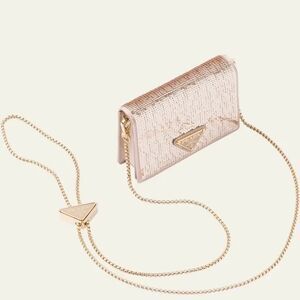 Prada Gold and Cream/Pink Clutch